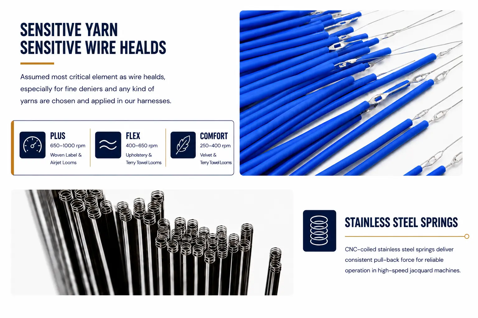 Sensitive Wire Healds & Springs product presentation
